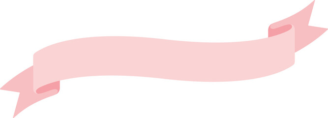 Obraz premium Cute pastel pink ribbon labels. Flat design illustration.