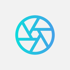 Diaphragm icon in gradient style about camera, use for website mobile app presentation