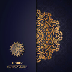 Luxury Mandala Design background in gold color