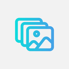 Gallery icon in gradient style about camera, use for website mobile app presentation