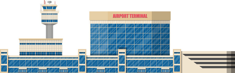 Airport control tower, terminal building