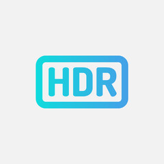 Hdr icon in gradient style about camera, use for website mobile app presentation