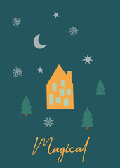 Fototapeta premium Bright Christmas Card in vector 