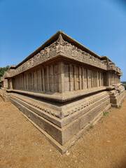 Raja Gopuram built by Pallavas, This is UNESCOs World Heritage Site located at Great South Indian architecture, Tamil Nadu, Mamallapuram, or Mahabalipuram