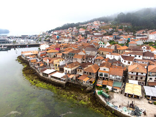 Fototapeta na wymiar aerial view drone of Combarro, in Galicia - Spain