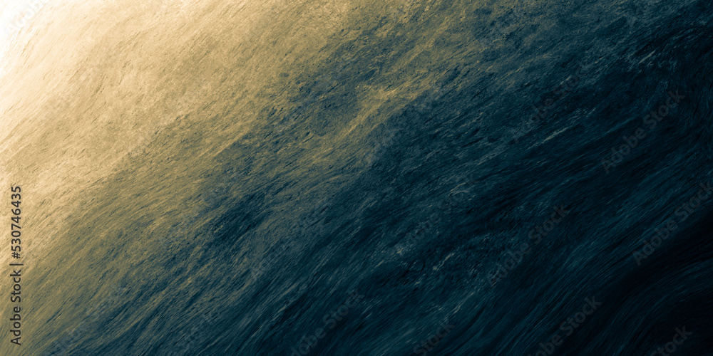 Poster abstract paint background by deep blue and gold color with liquid fluid texture in luxury concept.