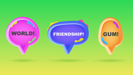 A set of multi-colored dialog communication windows. Messages, sms, correspondence. EPS 10.