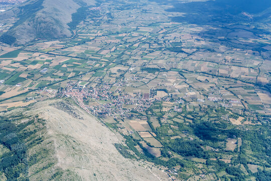 Tagliacozzo village aerial, Italy
