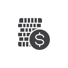 Coins money stack vector icon