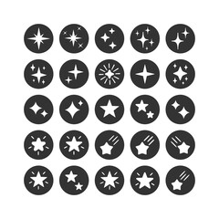 Sparkle, shimmer, shiny star, flash shape vector set