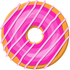 Donut cake, doughnut into glaze