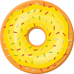 Donut cake, doughnut into glaze