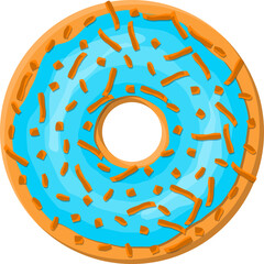 Donut cake, doughnut into glaze