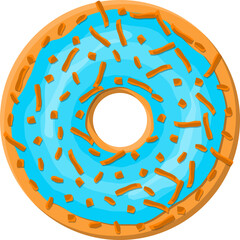 Naklejka premium Donut cake, doughnut into glaze