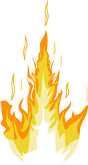 Burning fire or campfire