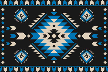 Carpet tribal pattern art. Geometric ethnic seamless pattern traditional. Aztec ethnic ornament print. Mexican style. Design for background, fabric, clothing, carpet, textile, batik, embroidery. - obrazy, fototapety, plakaty