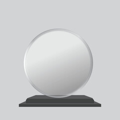 Tropy Mockup. Vector Crystal 3D