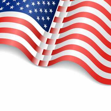 American flag wavy abstract background. Vector illustration.