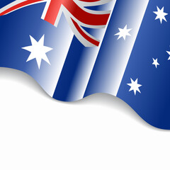 Australian flag wavy abstract background. Vector illustration.