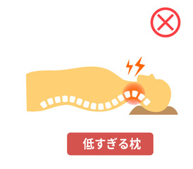 枕の高さとストレートネックのイラスト