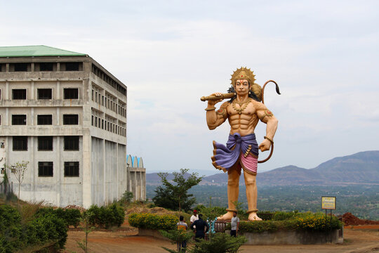 Lord Hanuman Statue At Samarth Shrushti, Sajjangad Rd, Satara, Maharashtra, India