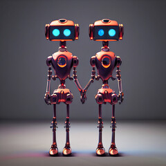 robot couple in love