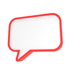 Fototapeta premium 赤い枠のスピーチバルーンの3Dイラスト