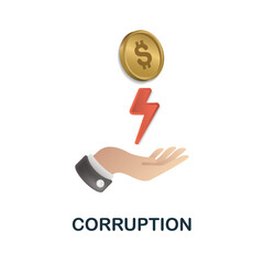 Corruption icon. 3d illustration from economic crisis collection. Creative Corruption 3d icon for web design, templates, infographics and more