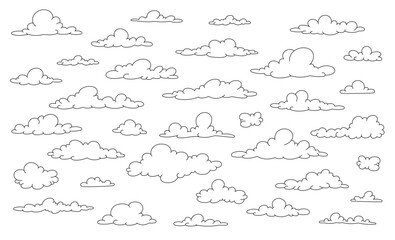 Seth Clouds. Coloring book. Vector line illustration on white background. Doodle