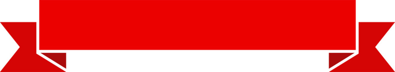 Red ribbon wave banner flag
