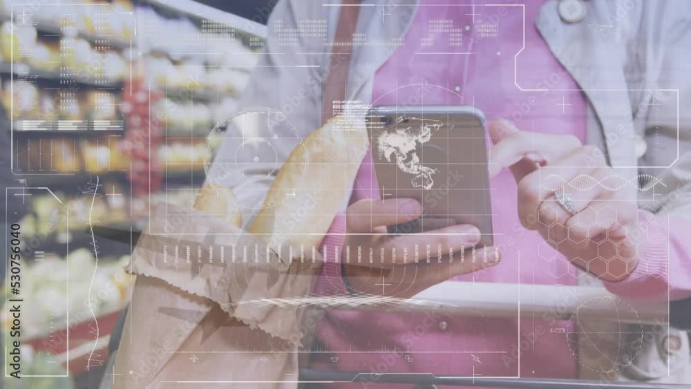 Poster animation of data processing over hands using smartphone