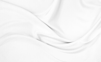 Plakat White gray satin texture that is white silver fabric silk background with beautiful soft blur pattern natural.