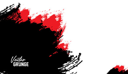 Abstract black and red grunge splat background design vector