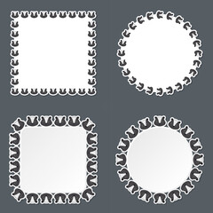 Skunk with frame for banner, poster, and greeting card