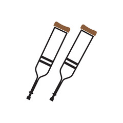 Crutch icon logo template illustration