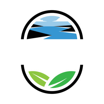 Lake And Leaves Emblem Farms Logo Placeholder