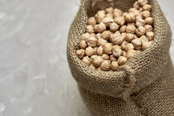 lamb chickpeas in a canvas bag on the table