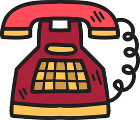 Hand Drawn vintage phone illustration