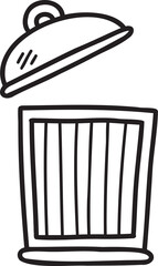 Hand Drawn rubbish bin illustration