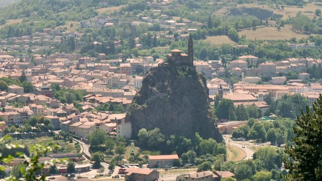 Saint Michel d'Aiguilhe Chapel Le puy en velay- French city landscape