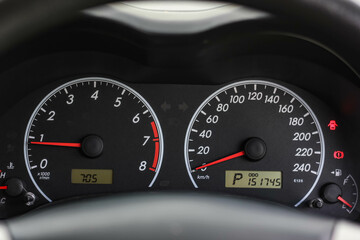 car​ instrument panel, car​ speed motor of​ night, car​ dashboard​ modern​ automobile...