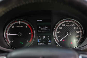 car​ instrument panel, car​ speed motor of​ night, car​ dashboard​ modern​ automobile...