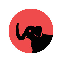 Circle elephant vector animal logo design
