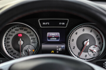 car​ instrument panel, car​ speed motor of​ night, car​ dashboard​ modern​ automobile...