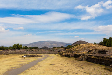 Teotihuacan pyramids landscape in Mexico