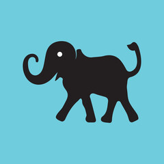 Black elephant vector animal logo design