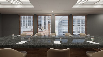 Empty meeting room in office 3d illustration