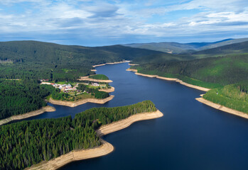 Landscape of the Oasa monastery - Romania seen from above