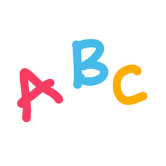 Doodle abc school hand drawn