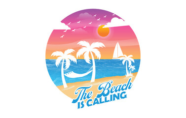 The beach is calling t shirt design